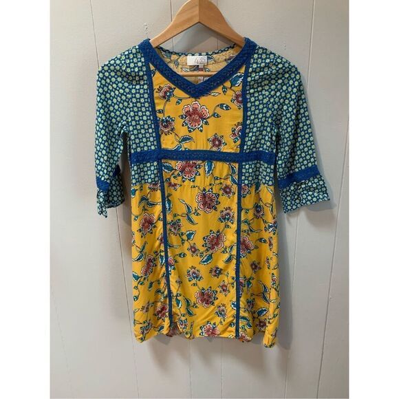 Matilda Jane Flower Power Floral Dress Choose your own path Gold Size 12 - Picture 1 of 5